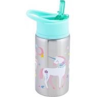 Stephen Joseph Stainless Steel Water Bottles, 18 OZ, Straw lid, Reusable tumbler, Insulated, Unicorn