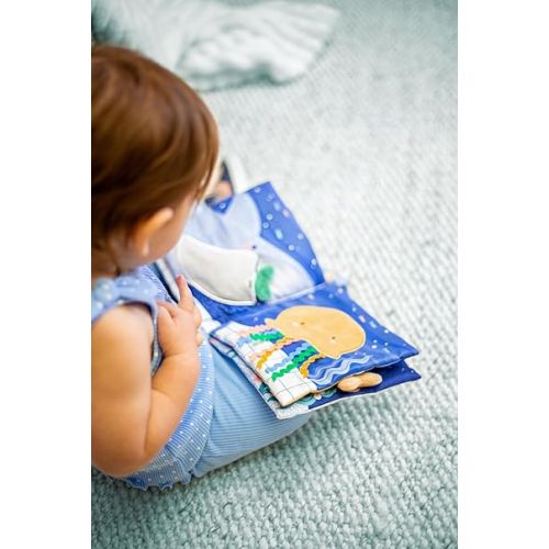  Stephen Joseph, Soft Fabric Book, Soft Activity Baby Book - 6 Sensory Filled Pages, Sensory Toys for Babies and Toddlers, Garden