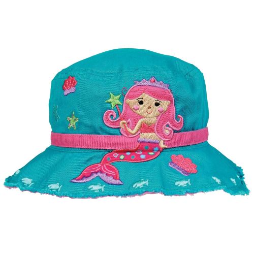  Stephen Joseph Mermaid Beach Tote Bag with Mermaid Bucket Hat and Sunglasses for Kids