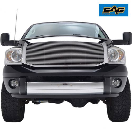  Stereo EAG Chrome Billet Grille+Shell Compatible with 06-08 Dodge Ram 1500/06-09 2500/3500