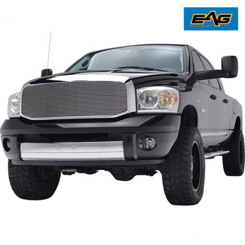  Stereo EAG Chrome Billet Grille+Shell Compatible with 06-08 Dodge Ram 1500/06-09 2500/3500