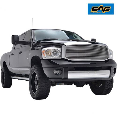  Stereo EAG Chrome Billet Grille+Shell Compatible with 06-08 Dodge Ram 1500/06-09 2500/3500