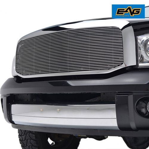  Stereo EAG Chrome Billet Grille+Shell Compatible with 06-08 Dodge Ram 1500/06-09 2500/3500