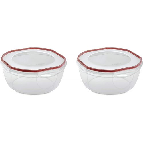  Sterilite 03958602 Ultra Seal 8.1 Quart Bowl, Clear Lid & Base w/ Red Rocket Gasket, 2-Pack: Food Savers: Kitchen & Dining