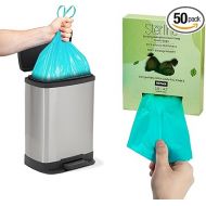 Eco-Friendly Trash Bags Code R/L - 50PK 2.6-4 Gallon (10-15L) Biodegradable Garbage Bags - Compatible with SimpleHuman - Sustainable, Compostable, Heavy-Duty - Green Living Solution