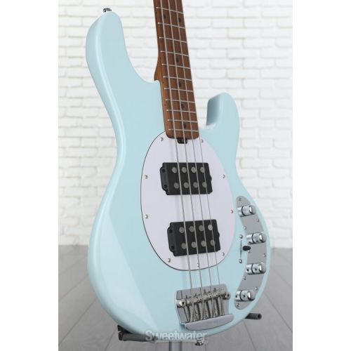  Sterling By Music Man StingRay RAY34HH Dent and Scratch Bass Guitar - Daphne Blue