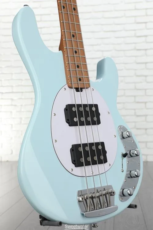  Sterling By Music Man StingRay RAY34HH Bass Guitar - Daphne Blue with Bag