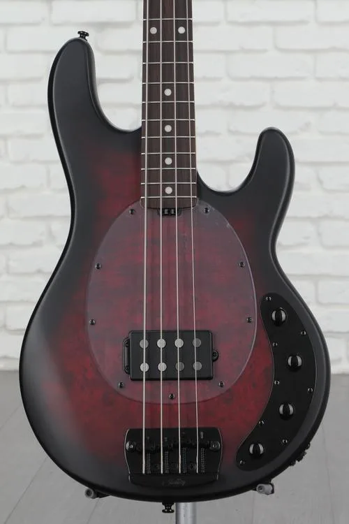 Sterling By Music Man StingRay RAY34PB Bass Guitar - Dark Scarlet Burst