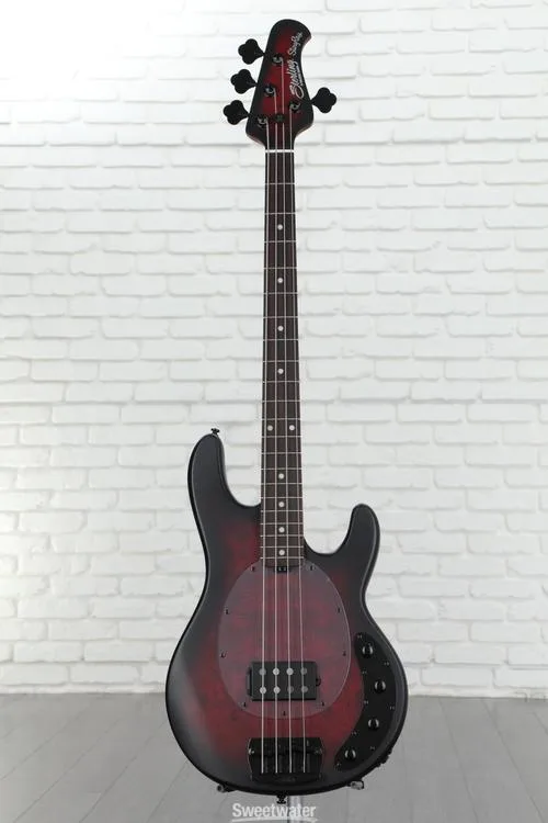  Sterling By Music Man StingRay RAY34PB Bass Guitar - Dark Scarlet Burst