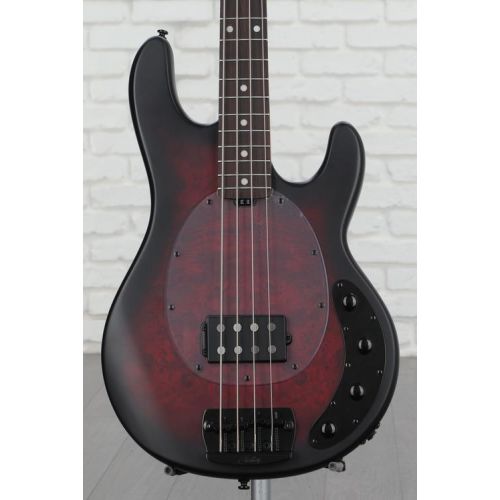  Sterling By Music Man StingRay RAY34PB Bass Guitar - Dark Scarlet Burst