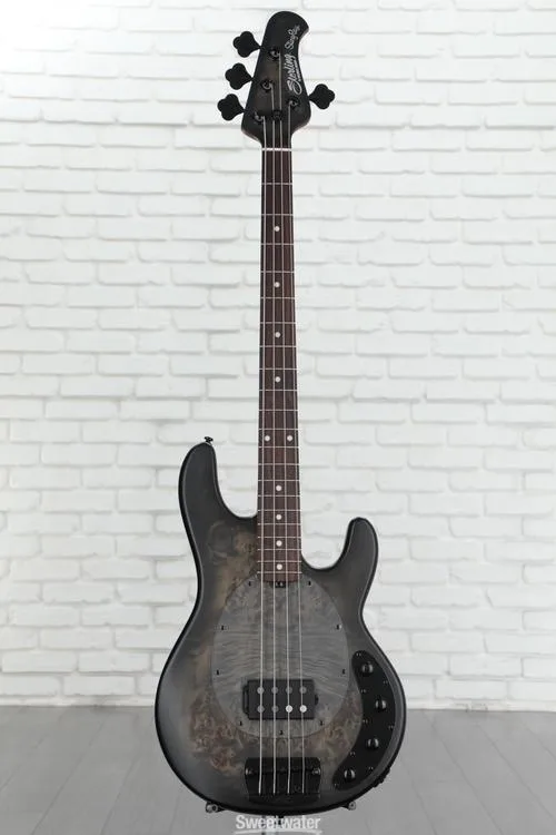  Sterling By Music Man StingRay RAY34PB Bass Guitar - Trans Black