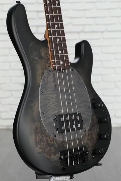  Sterling By Music Man StingRay RAY34PB Bass Guitar - Trans Black