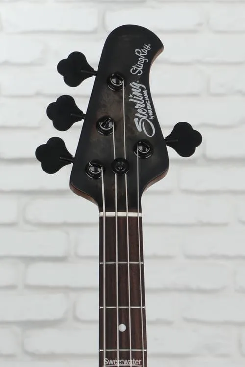  Sterling By Music Man StingRay RAY34PB Bass Guitar - Trans Black