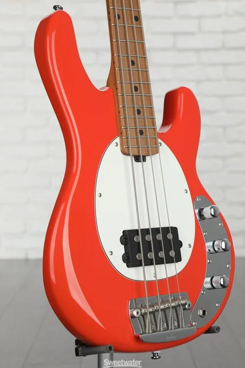  Sterling By Music Man StingRay RAYSS4 Short-scale Bass Guitar - Fiesta Red