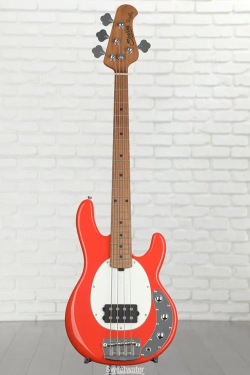  Sterling By Music Man StingRay RAYSS4 Short-scale Bass Guitar - Fiesta Red