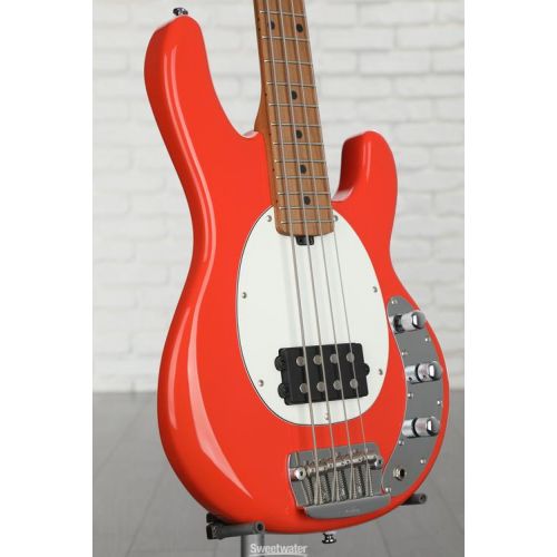  Sterling By Music Man StingRay RAYSS4 Short-scale Bass Guitar - Fiesta Red