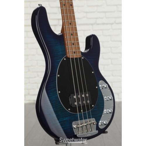  Sterling By Music Man StingRay RAY34FM Dent and Scratch Bass Guitar - Neptune Blue