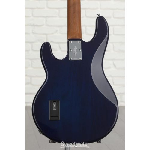  Sterling By Music Man StingRay RAY34FM Dent and Scratch Bass Guitar - Neptune Blue