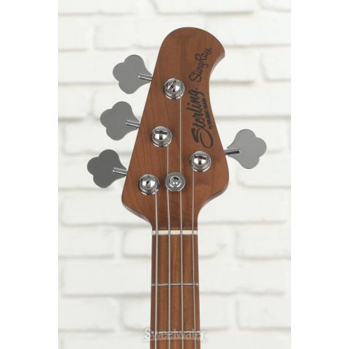  Sterling By Music Man StingRay RAY34FM Dent and Scratch Bass Guitar - Neptune Blue