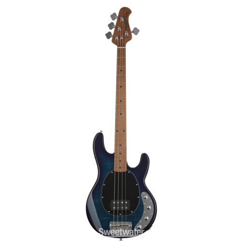  Sterling By Music Man StingRay RAY34FM Dent and Scratch Bass Guitar - Neptune Blue