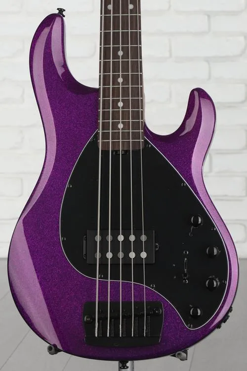 Sterling By Music Man StingRay RAY35 5-string Bass Guitar - Purple Sparkle Demo