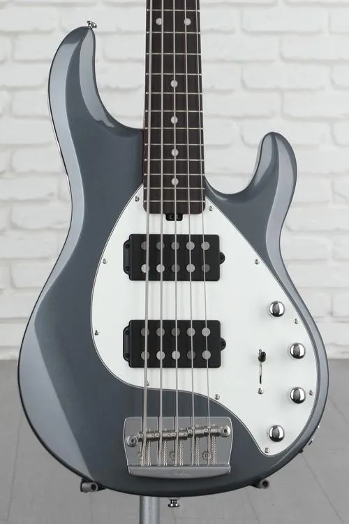 Sterling By Music Man StingRay RAY35HH 5-string Bass Guitar - Charcoal Frost Demo