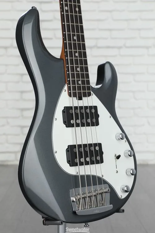  Sterling By Music Man StingRay RAY35HH 5-string Bass Guitar - Charcoal Frost Demo