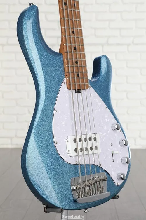  Sterling By Music Man StingRay RAY35 Bass Guitar - Blue Sparkle Demo