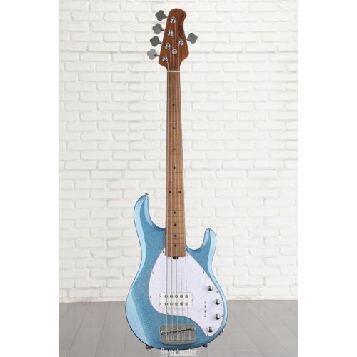 Sterling By Music Man StingRay RAY35 Bass Guitar - Blue Sparkle Demo