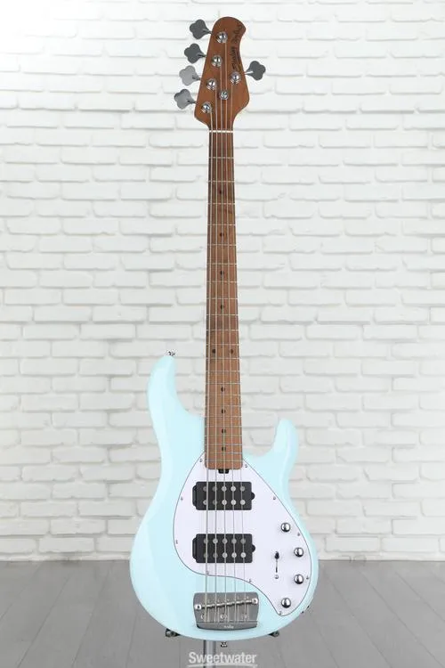  Sterling By Music Man StingRay RAY35HH Bass Guitar - Daphne Blue Demo