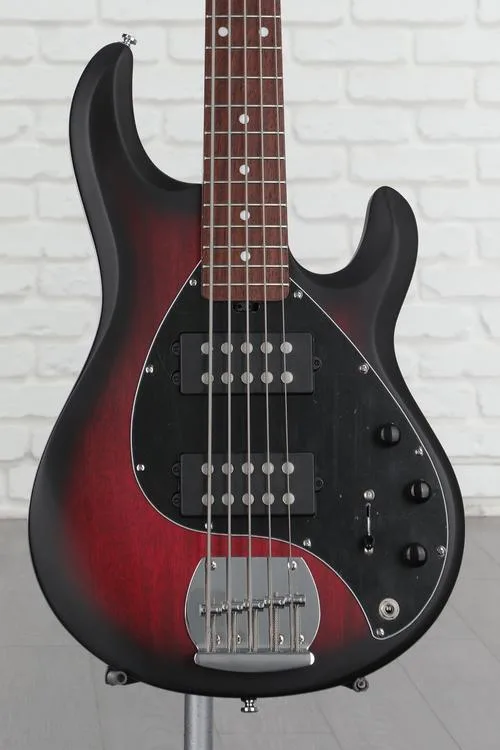 Sterling By Music Man StingRay RAY5 Bass Guitar - Ruby Red Burst Satin Demo