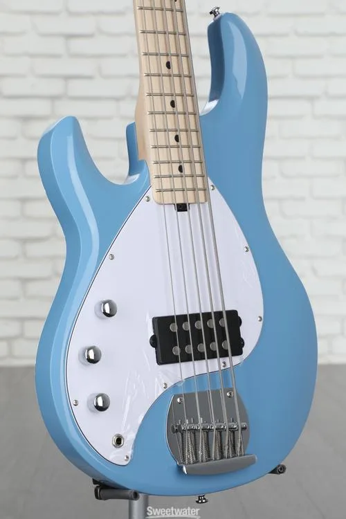  Sterling By Music Man StingRay RAY5 Bass Guitar Left-handed - Chopper Blue Demo