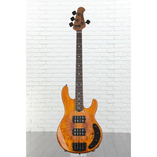  Sterling By Music Man StingRay RAY34HHPB Bass Guitar - Amber Demo