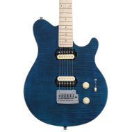 Sterling By Music Man Axis Flame Maple Electric Guitar - Neptune Blue