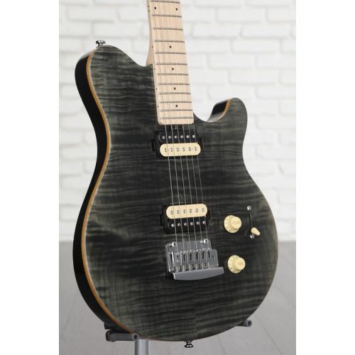  Sterling By Music Man Axis Flame Maple Electric Guitar - Trans Black