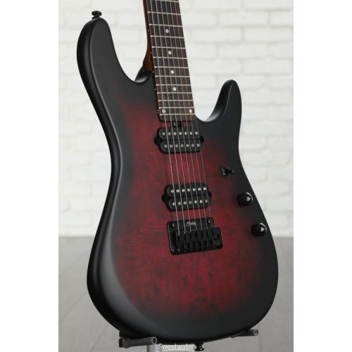  Sterling By Music Man 7-string Jason Richardson Signature Electric Guitar - Dark Scarlet Burst Satin