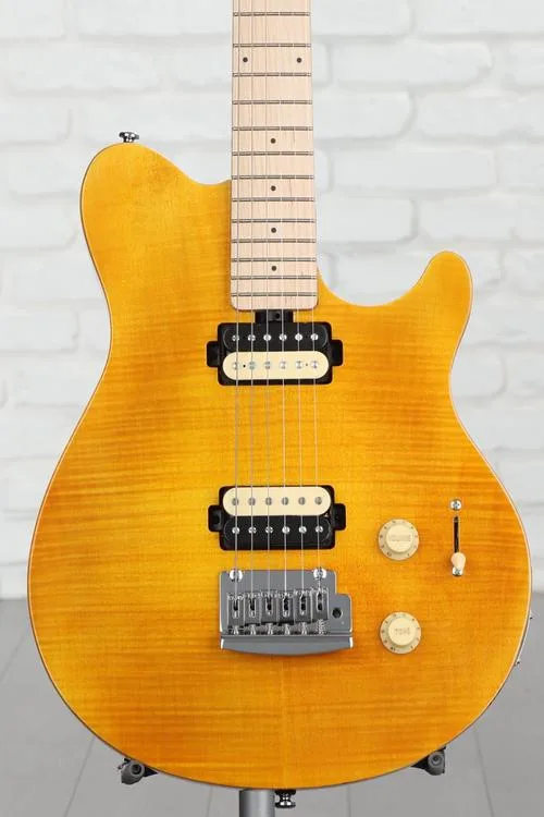 Sterling By Music Man Axis Flame Maple Electric Guitar - Trans Gold