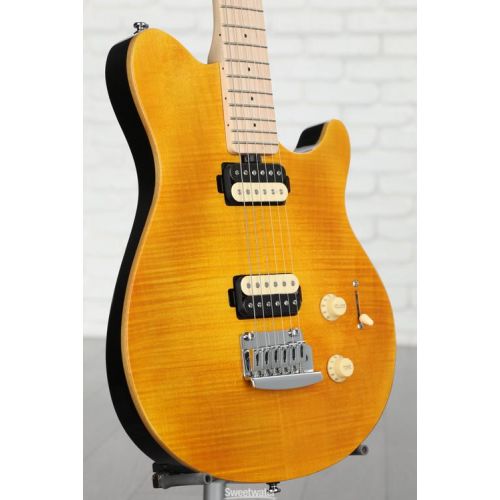  Sterling By Music Man Axis Flame Maple Electric Guitar - Trans Gold