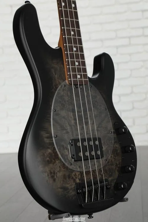  Sterling By Music Man StingRay RAY34PB Bass Guitar - Trans Black Demo