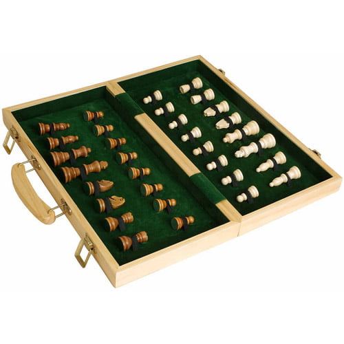  Sterling Games 16 Wooden Folding Chess Set