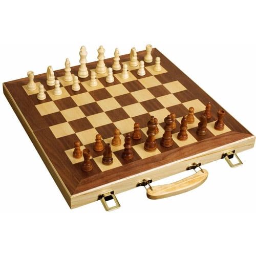  Sterling Games 16 Wooden Folding Chess Set