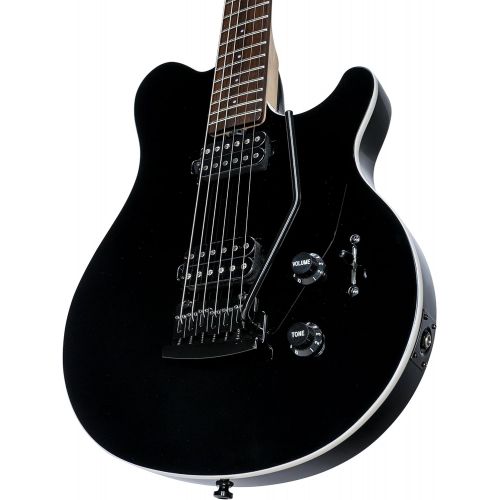  Sterling By MusicMan 6 String Sterling by Music Man Axis AX3S Electric Guitar Body, Black with White Binding (AX3S-BK-R1)