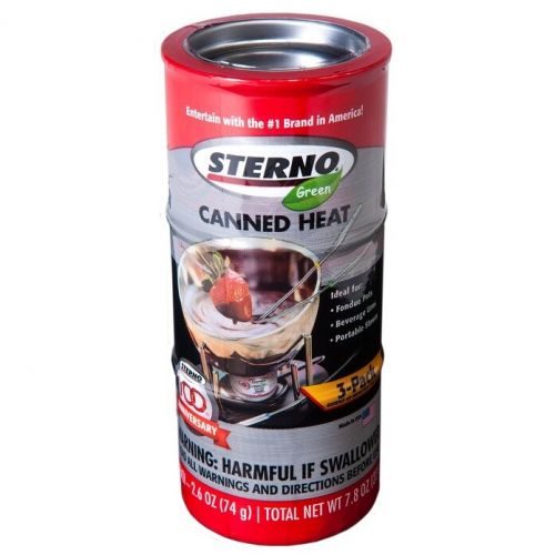  Sterno 20230 Canned Heat Cooking Fuel, 2.6oz, Pink Red, Solid Gel, 3 per pack by Sterno