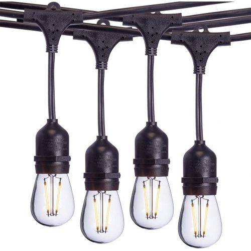  [아마존 핫딜]  [아마존핫딜]Sterno Home 48-Ft Vintage-Style Waterproof Outdoor LED String Lights  Hanging Edison Bulbs on Black Rubberized Cord  For Backyard, Weddings, Patio, Porch, and more.