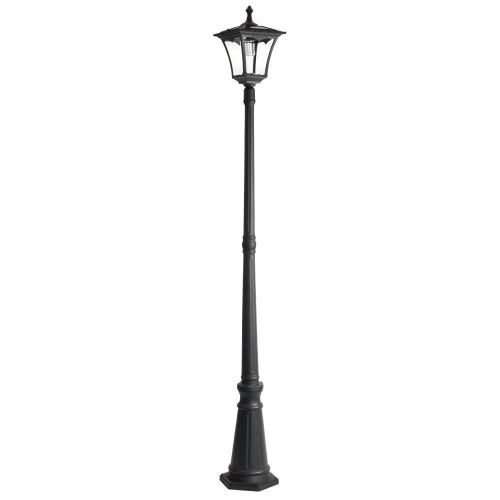  Sterno Home GL23716BK Outdoor Solar LED Street Light, for Patio, Post Light, Garden, 80” High, 1-Pack, Black