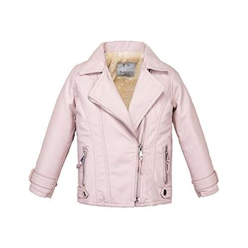  Stesti Winter Jacket for Girls Leather Jacket Fleece Winter Coat for Baby Girl