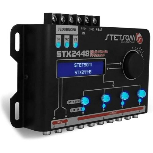  Stetsom STX 2448 DSP Crossover & Equalizer 4 Channel Full Digital Signal Processor (Sequencer)
