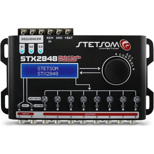  Stetsom STX 2848 DSP Crossover & Equalizer 8 Channel Full Digital Signal Processor (Sequencer)