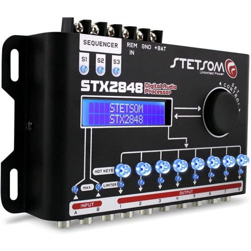  Stetsom STX 2848 DSP Crossover & Equalizer 8 Channel Full Digital Signal Processor (Sequencer)