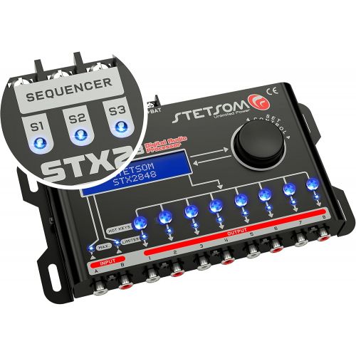  Stetsom STX 2848 DSP Crossover & Equalizer 8 Channel Full Digital Signal Processor (Sequencer)